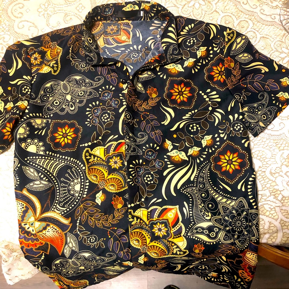 Unique polyester party shirt.